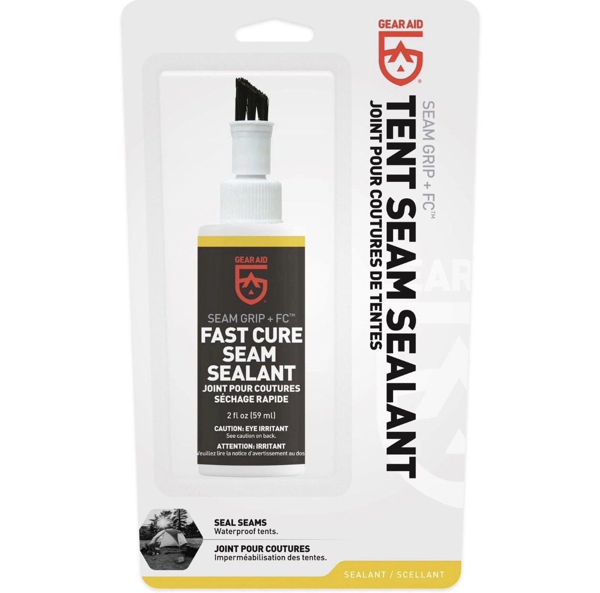 Gear Aid Seam Grip FC Fast Cure Seam Sealant 2oz Waterproof Tents Tarps Flexible