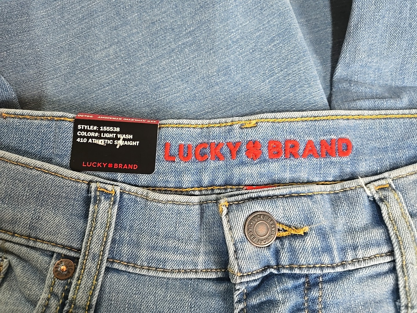 NWT: Men's Lucky Brand 410 Athletic Straight Jeans - Light Wash - 32x30 or 34x30