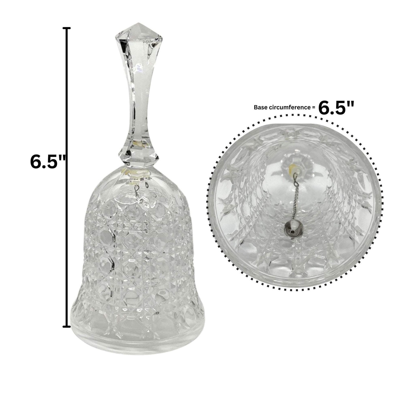 Elegant Decorative Handheld Glass Bell 1CT: Item is new; Box has minor yellowing