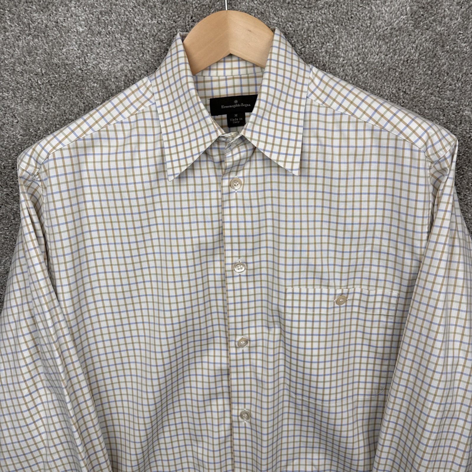 Ermenegildo Zegna Beige Button Up Shirt Men’s Medium Italy