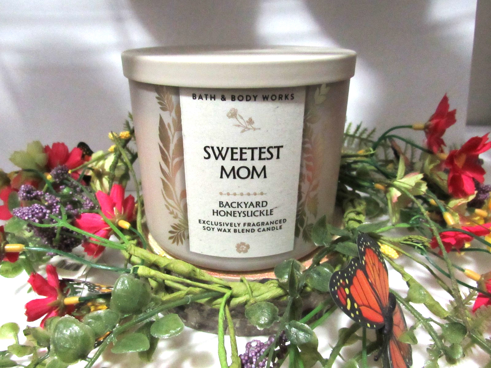 💕🤍💕BATH & BODY WORKS 3 WICK 14.5 OZ💕🤍💕 ~" SWEETEST MOM"💕🤍💕