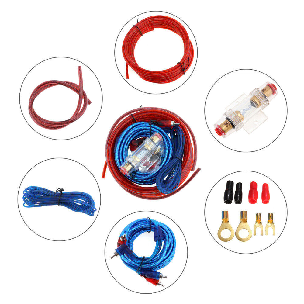 1500W Car Audio Cable Kit Amp Amplifier Install RCA Subwoofer Sub Wiring 8 Gauge
