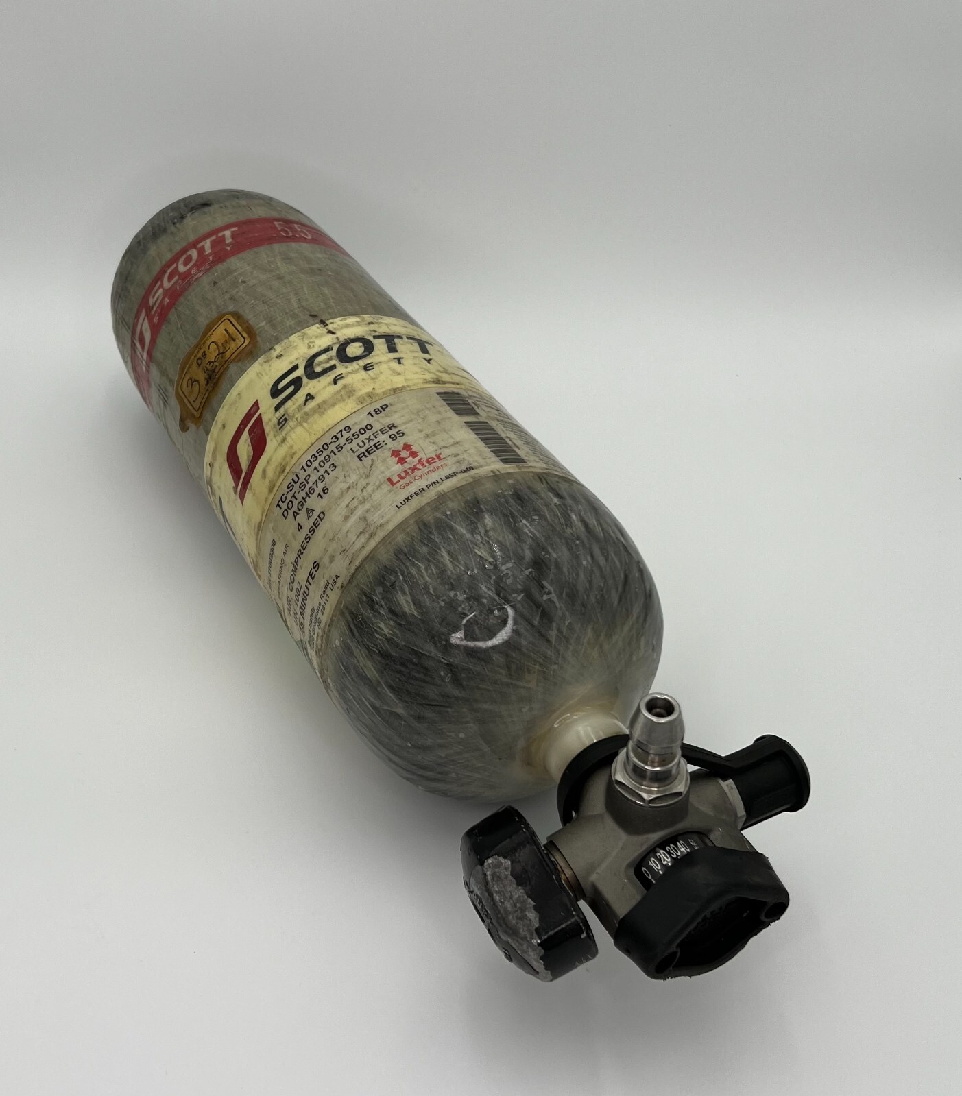 Scott 5500 PSI, 45 Min Cylinder, Snap Change, 200970-01, 08/2016 Mfg, 2021 Hydro