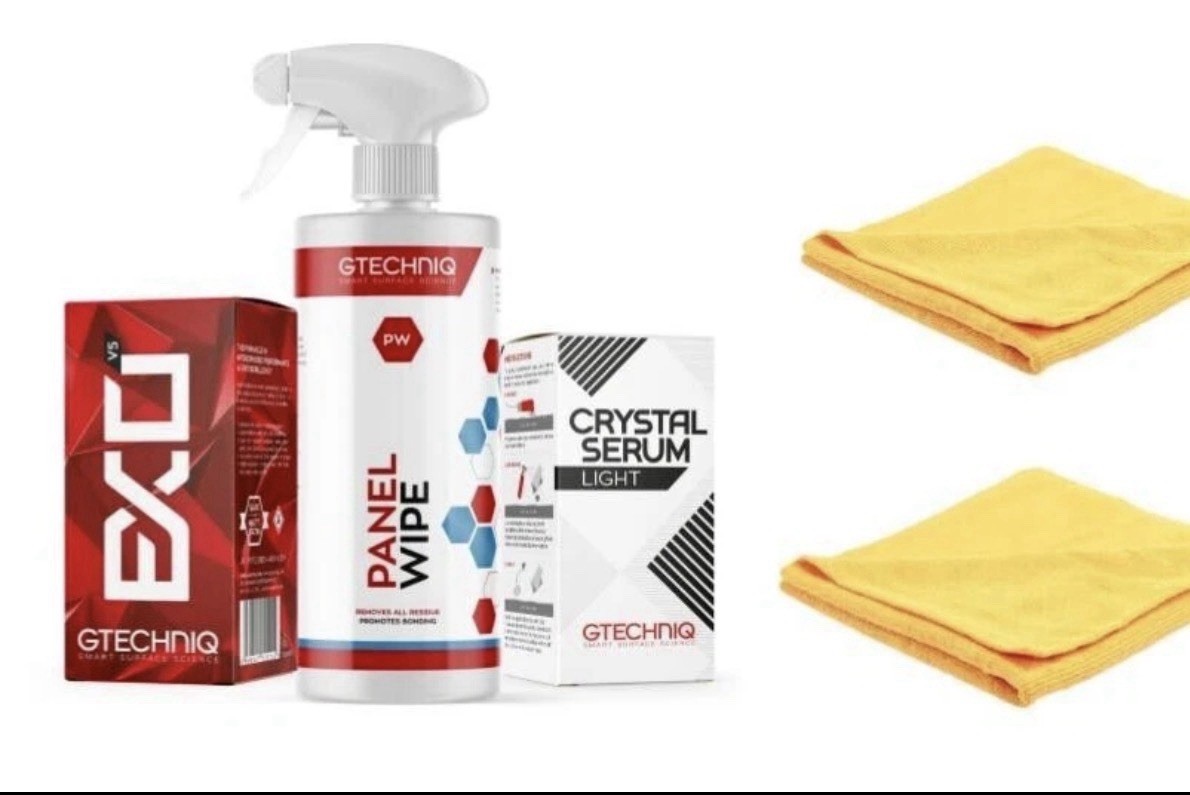 Gtecniq Crystal Serum Light ( 50ml) , EXO v5 ( 50ML) & Panel Prep 250ml