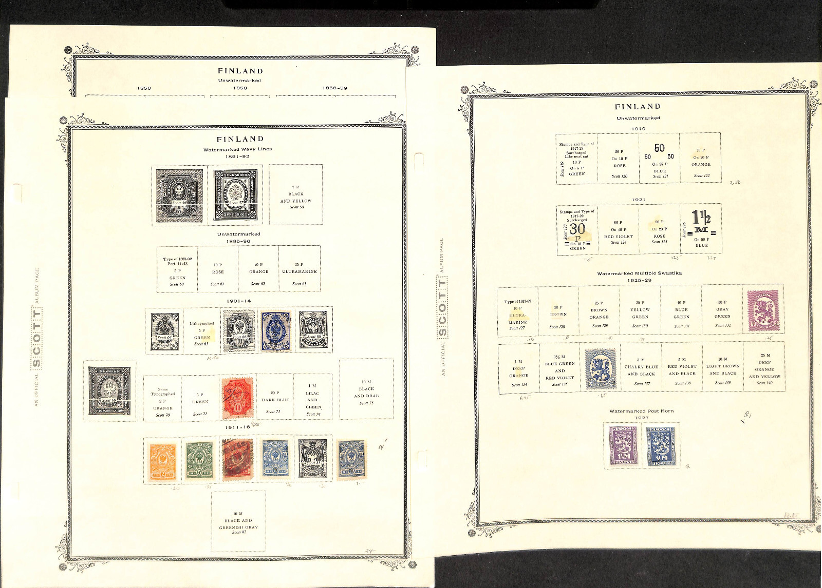 Finland Stamp Collection on 60 Scott Specialty Pages, 1856-1986 (BA)