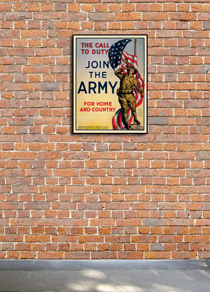 "Join the Army" 1917 World War I Patriotic Army War Poster - 18x24