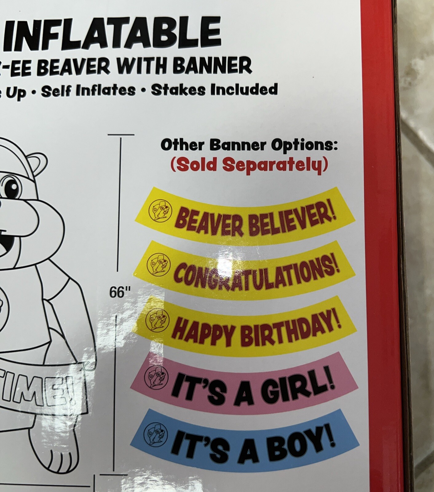 Buc-ee's Beaver Mascot 6' Ft Inflatable Party Time Lighted Bucees NEW NIB