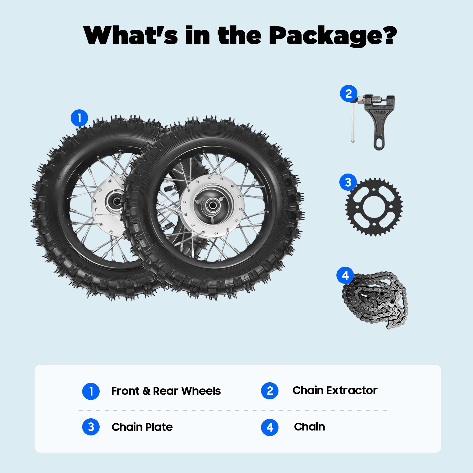 For Honda CRF50 XR50 BBR KLX 2.50-10 Front Rear Tire Rim Wheel Dirt Bike