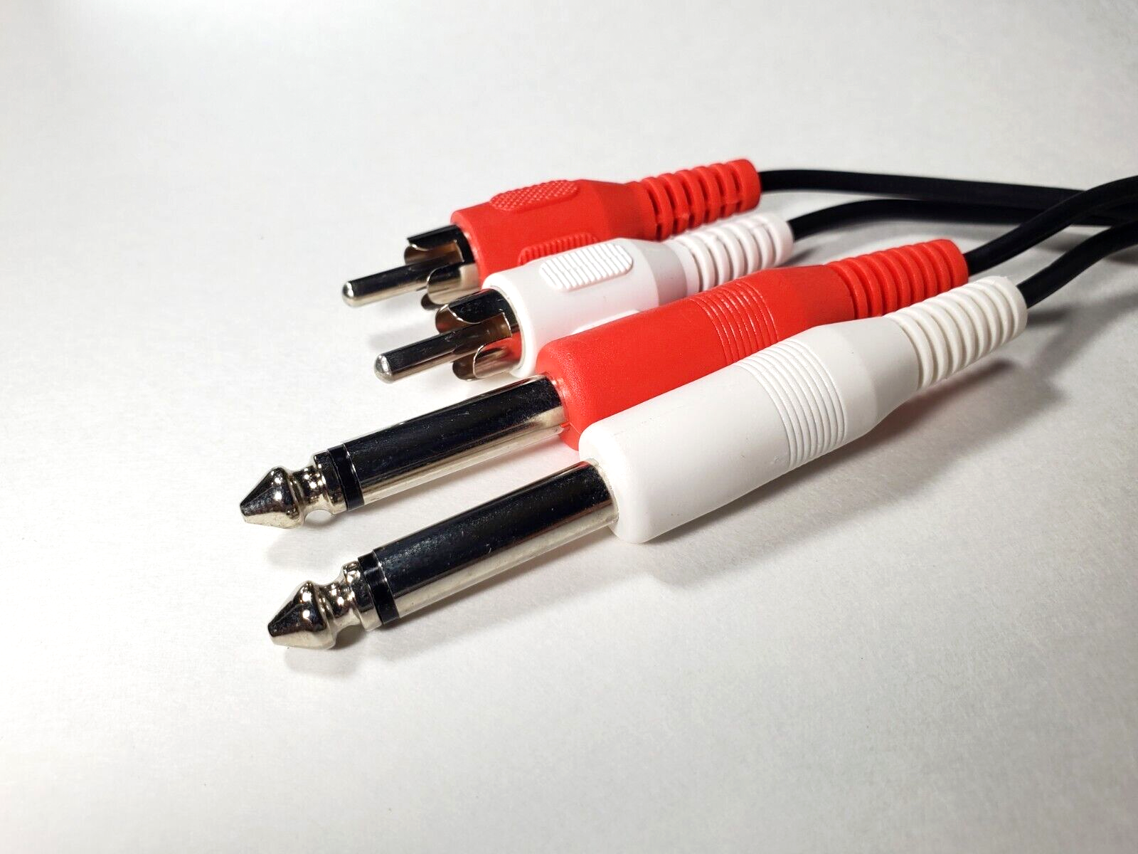 6ft Dual 1/4" (6.35mm) TS Mono Male Plug to 2-RCA Male Plug Audio Cable