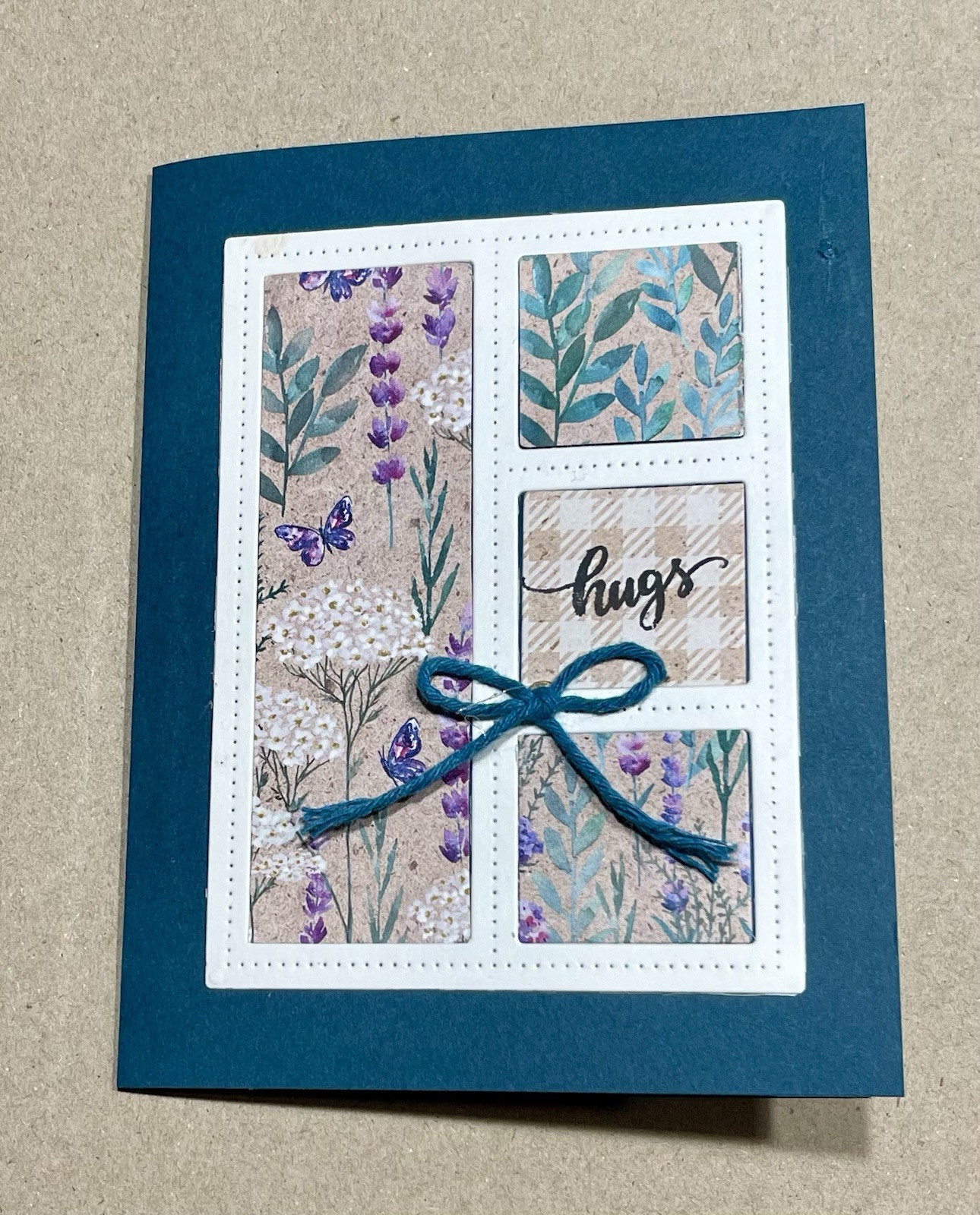 4 Stampin Up! Painted Lavender HUGS Greeting Card Kit PRETTY PEACOCK Cardstock