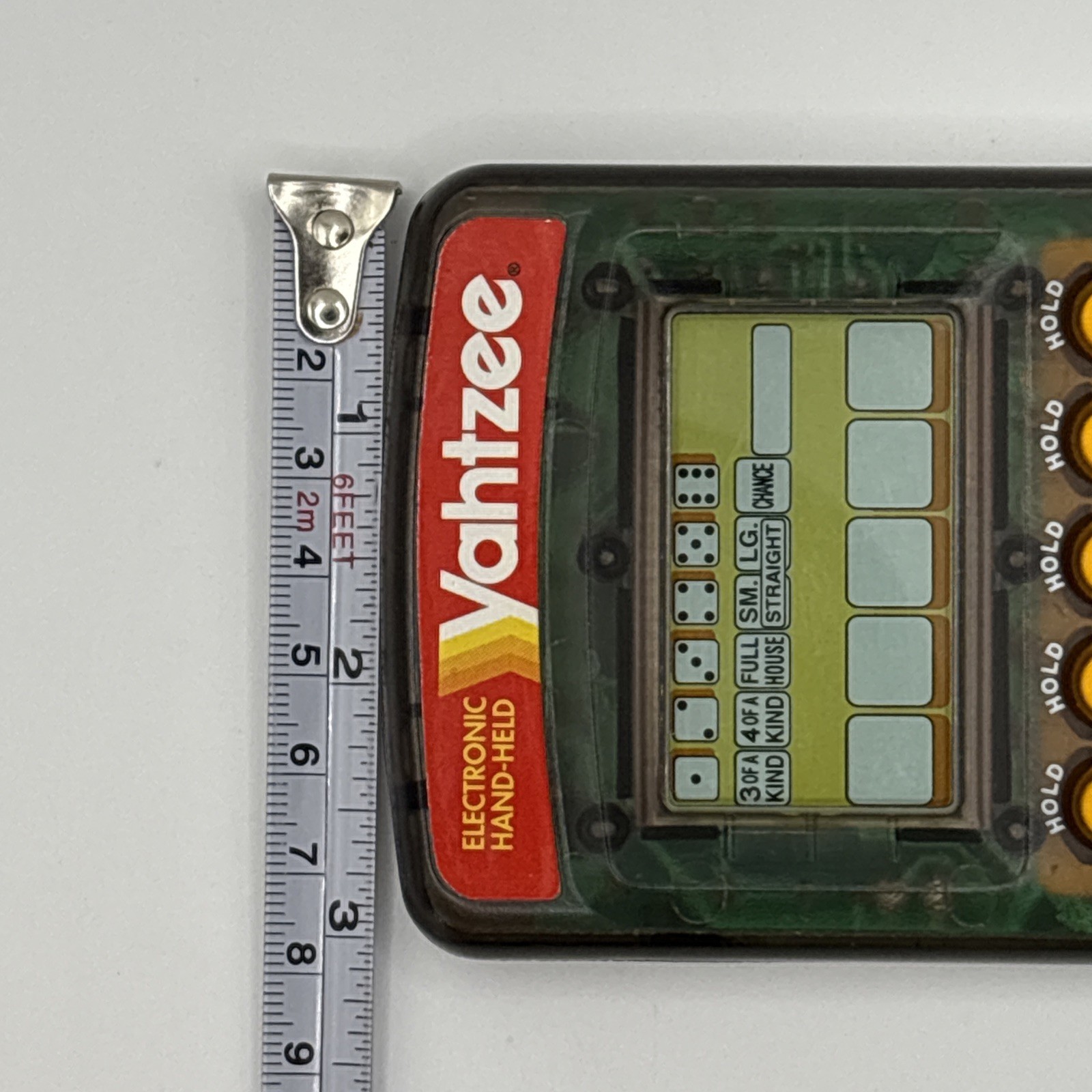 1995 Electronic Handheld Yahtzee Game Clear Smoke MB Milton Bradley 4511 TESTED