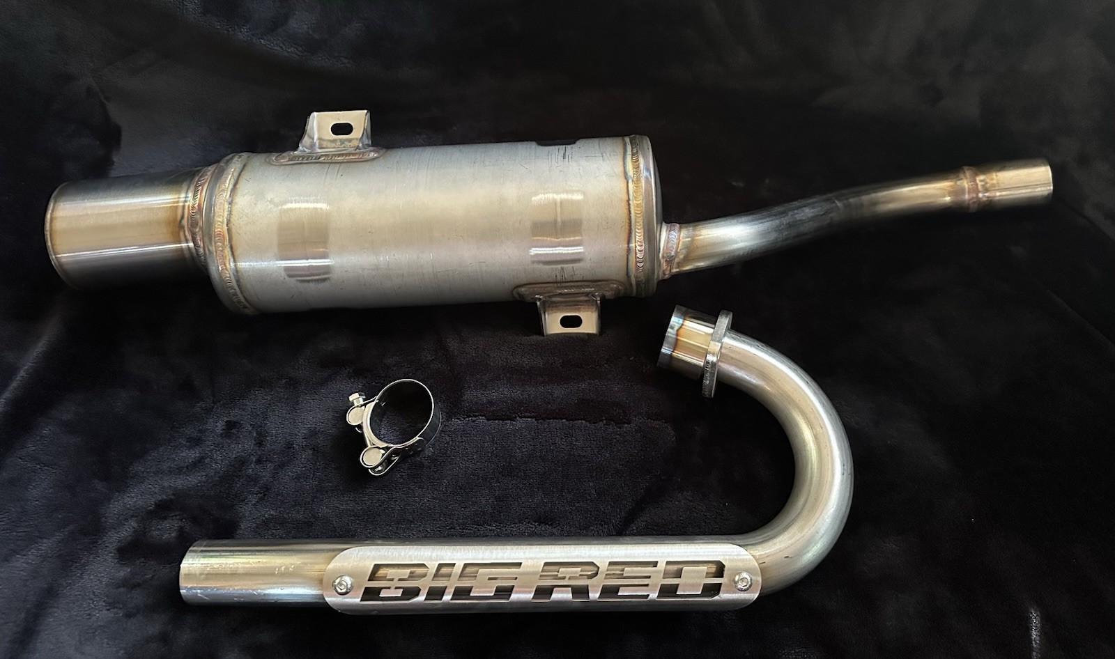 HONDA BIG RED 250ES ATC 250 ES MUFFLER / HEADPIPE WITH HEAT SHIELD EXHAUST 85-87