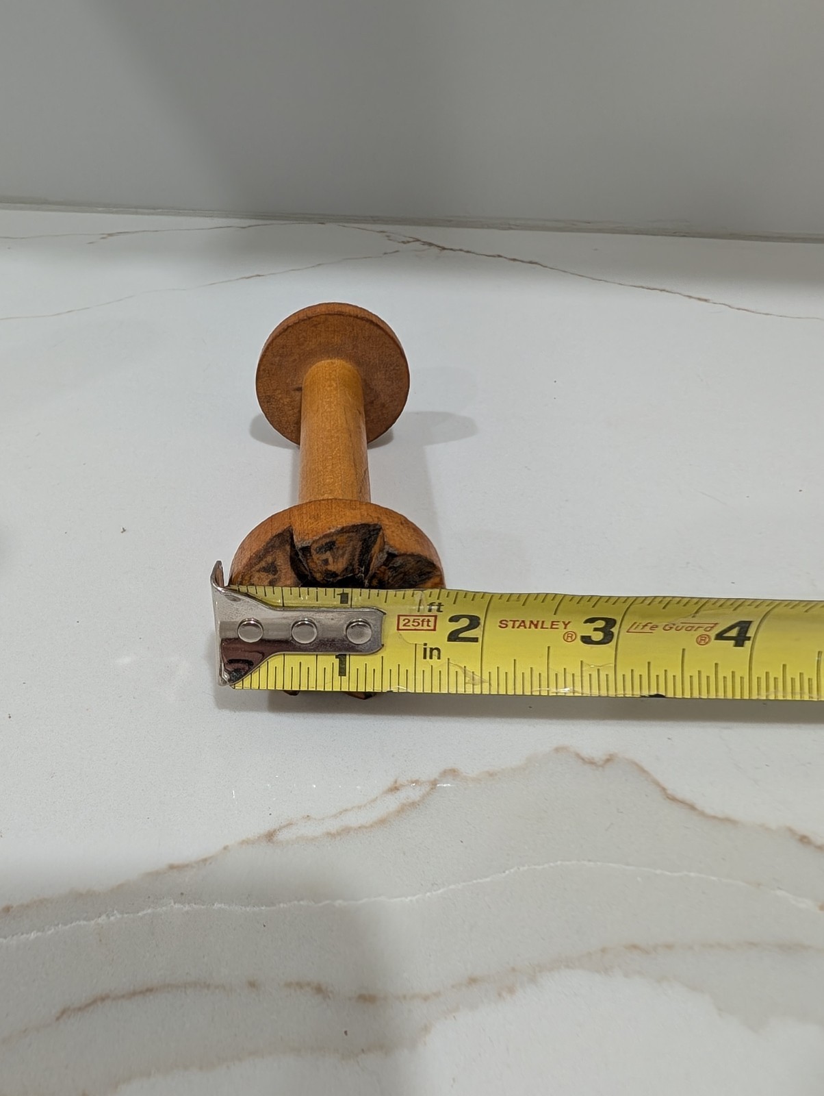 Vintage Set Of 3 Wooden Textile Bobbins Spools Industrial Sewing Primitive Decor