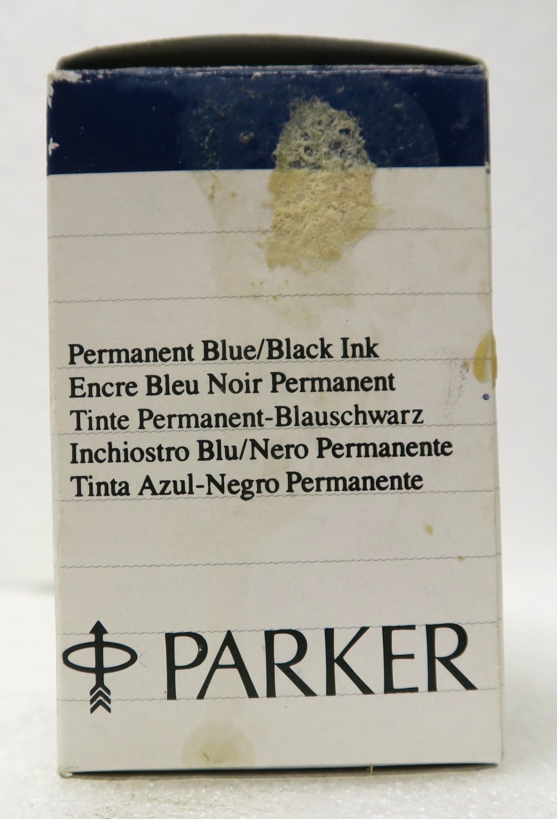 Parker Quink Blue/Black SOLV-X Ink 2 fl oz-57cc Partial Bottle In Box England