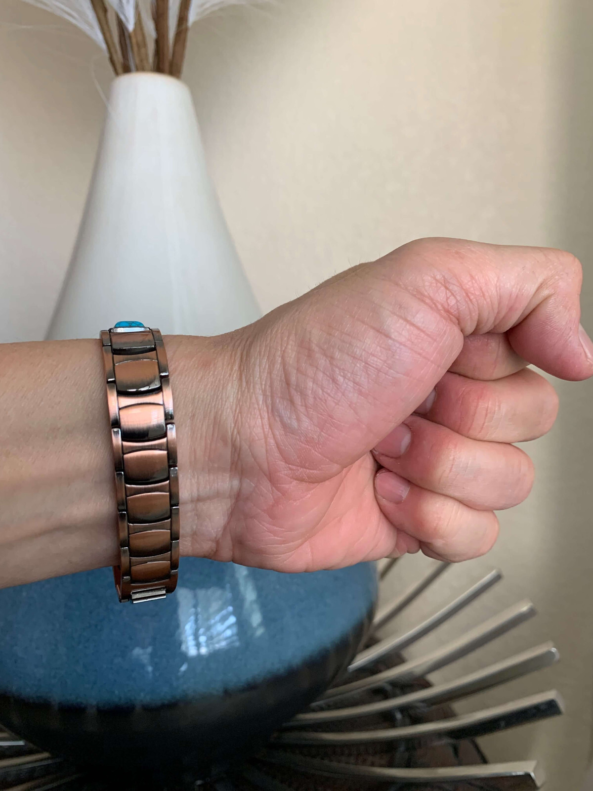 Turquoise Copper Magnetic Bracelet Men Balance Power Energy Joy Arthritis Pain X