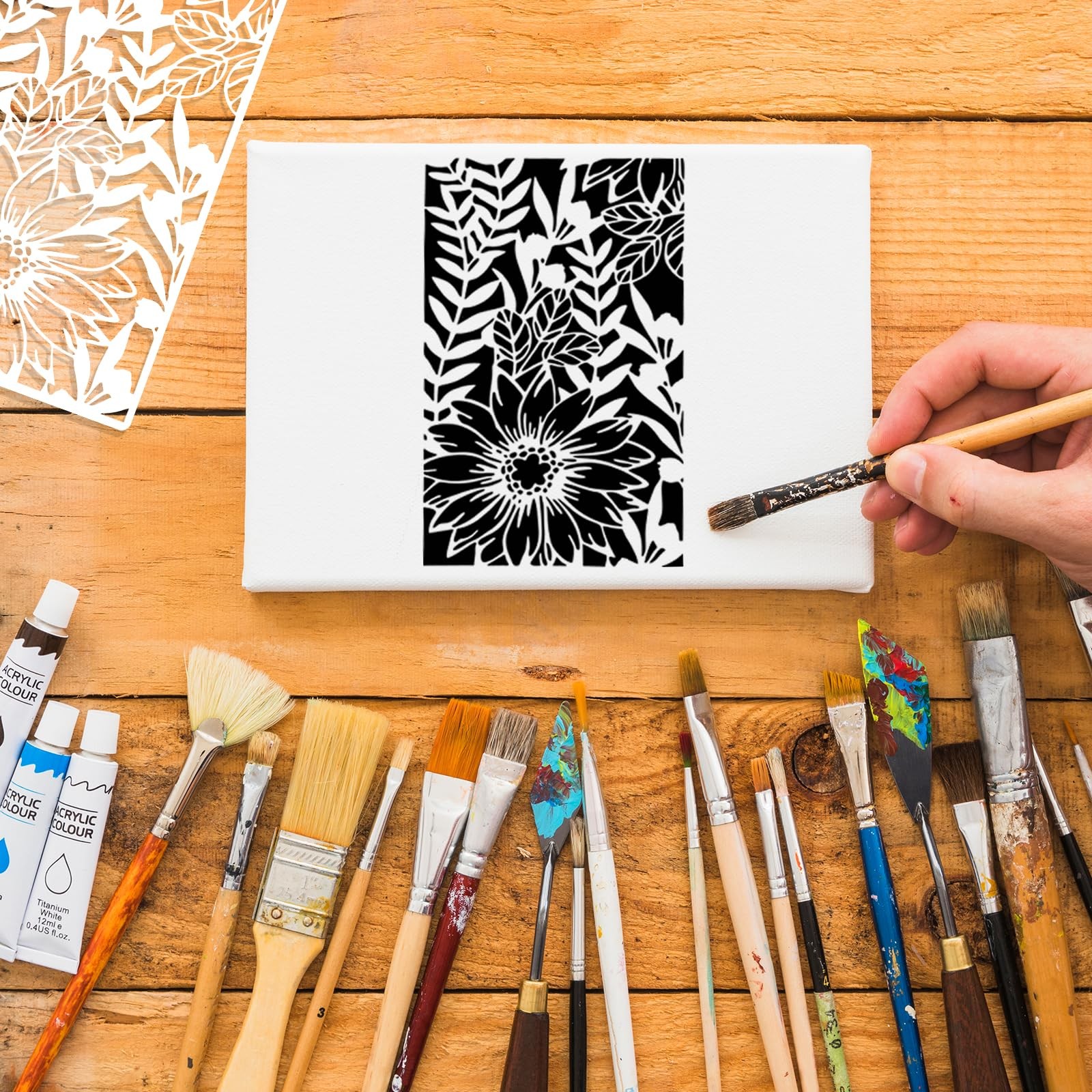 12 Pcs Reusable Abstract Geometric Stencils for Painting and Crafts