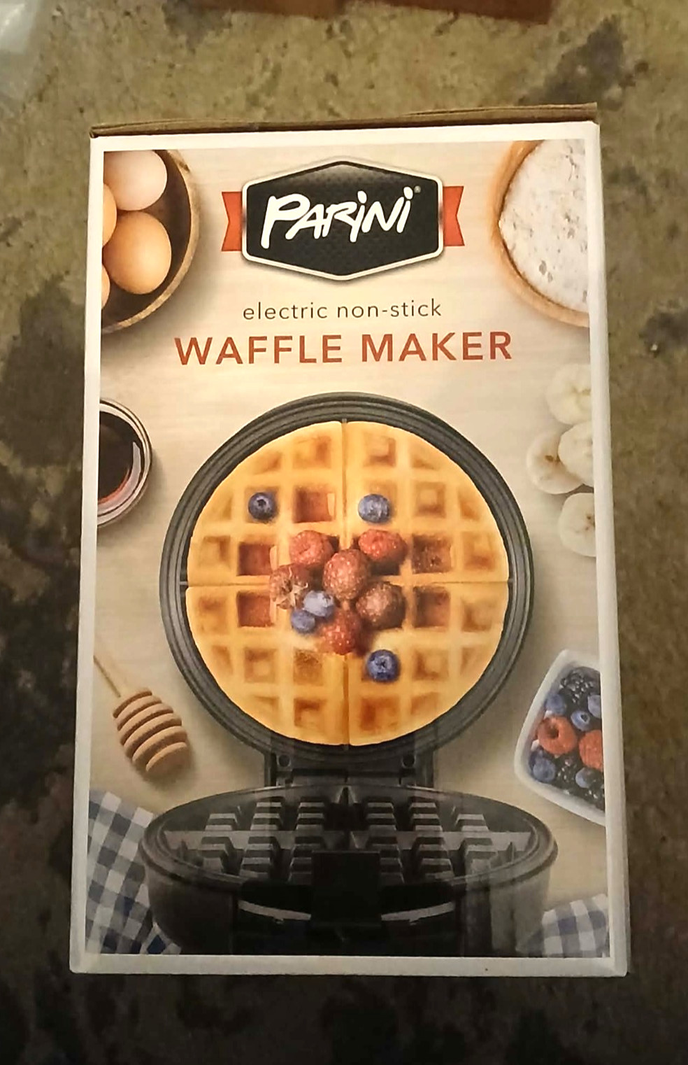 Parini Electric Waffle Maker New Non Stick Adjustable Temperature Control 7.8"