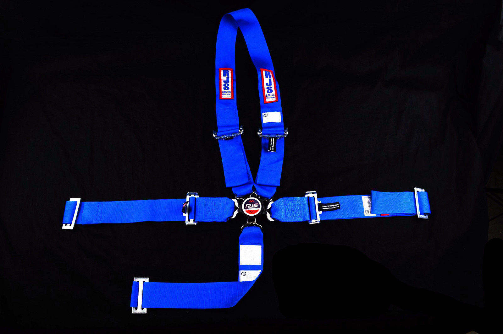 DRAGSTER HARNESS RJS RACING SFI 16.1 CAM LOCK U ROLL BAR MOUNT 5 POINT BLUE