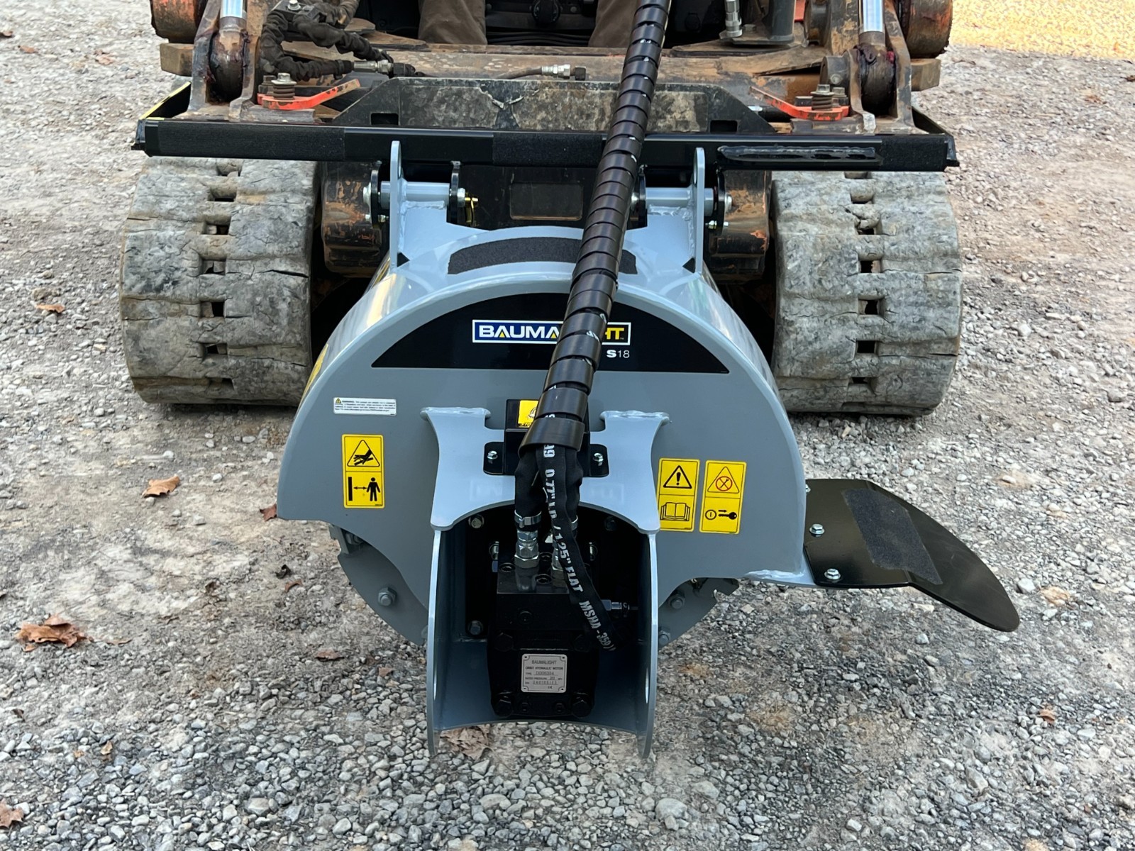 Baumalight S18 Stump Grinder Attachment Fits Low Flow Skid Steer Quick Attach