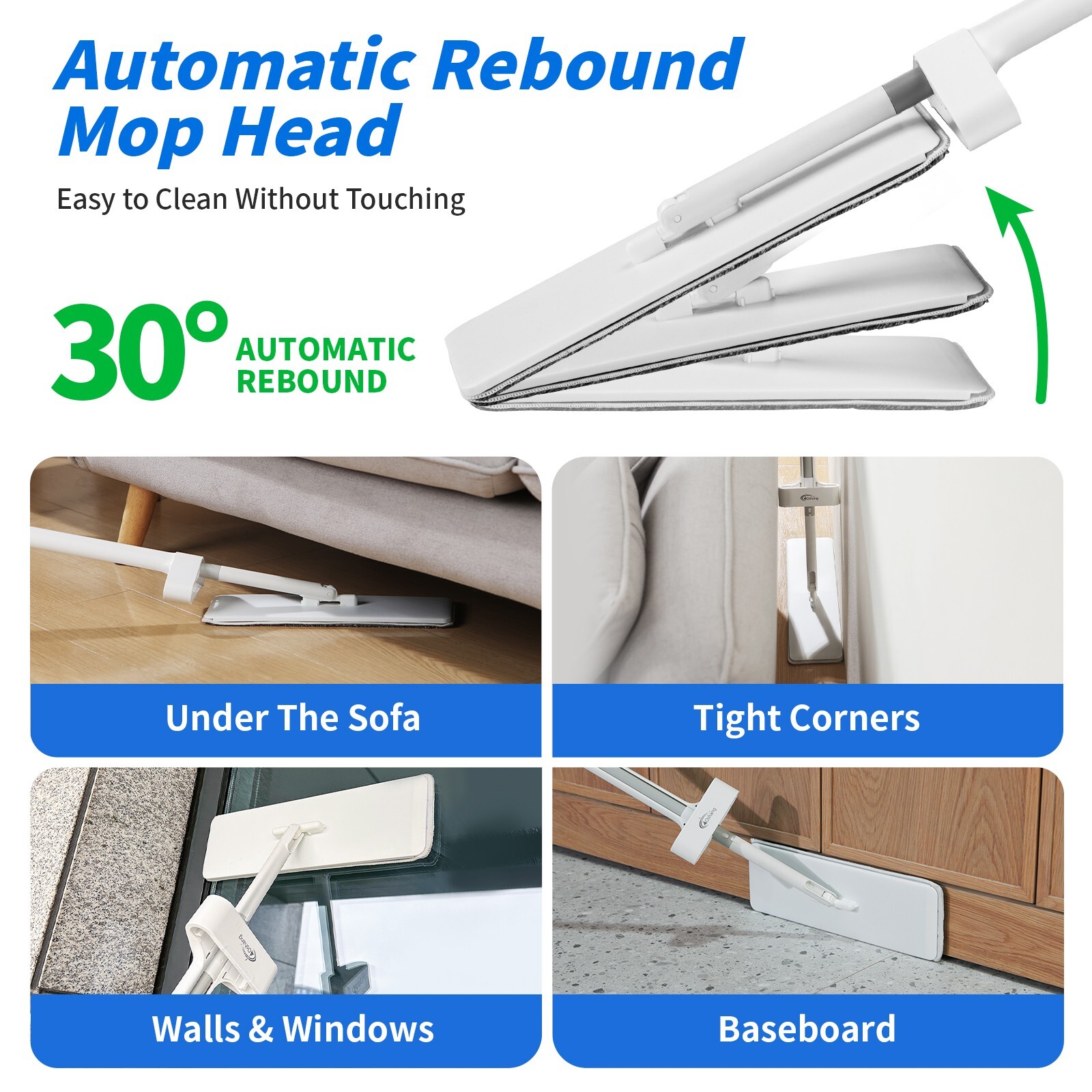 oshang Flat Mop and Foldable Bucket Set. Mops for Floor Cleaning