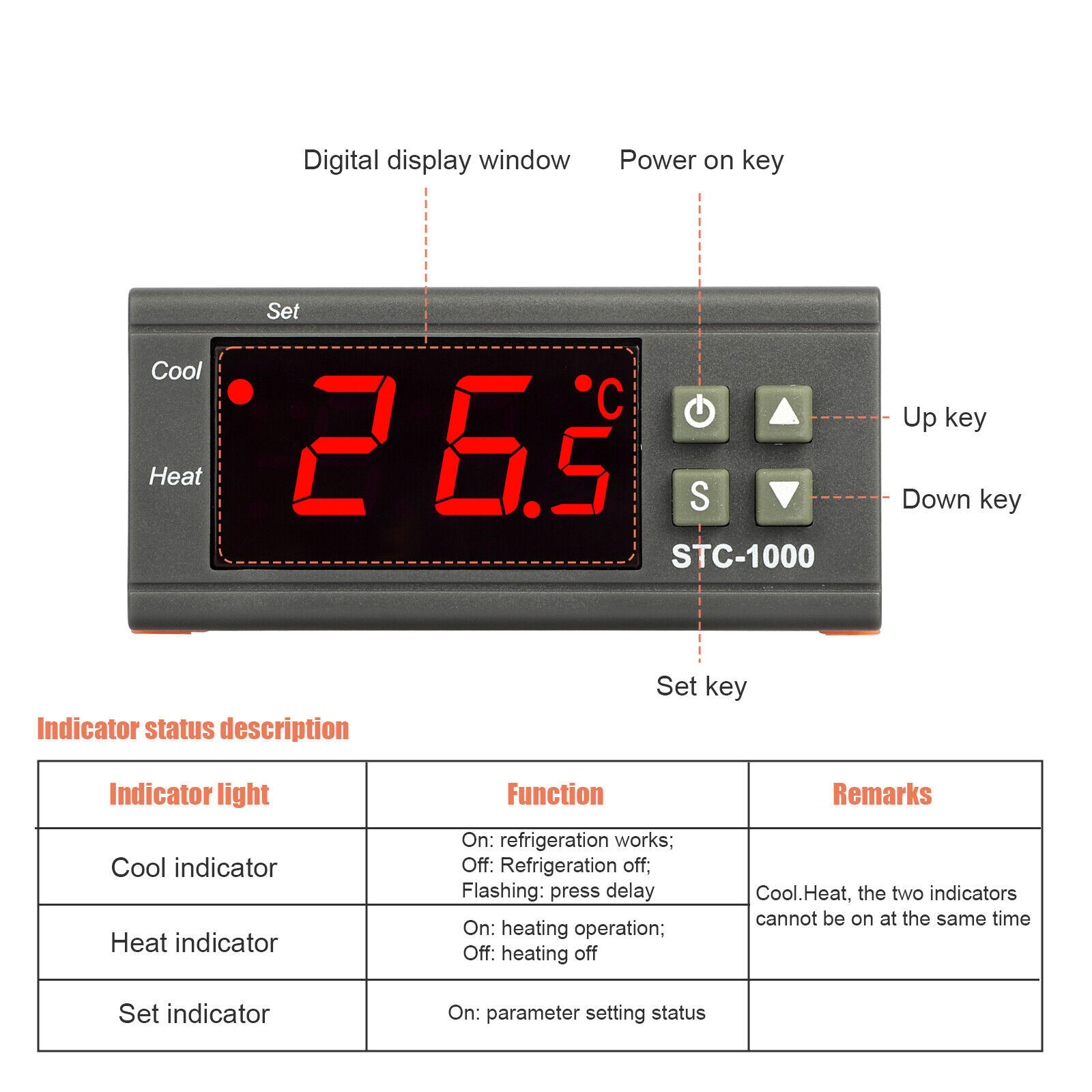 STC-1000 Digital Thermostat for Incubator Temperature Control Thermoregulator
