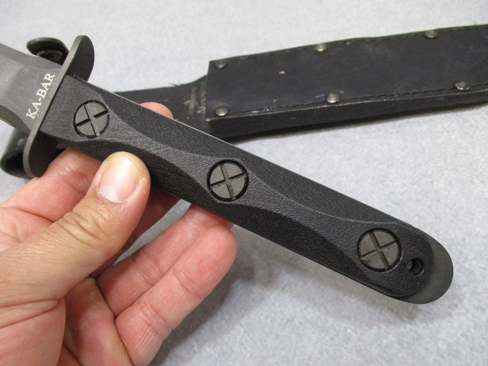 KA-BAR EK44 Commando Knife John Ek Fixed Blade w/ Leather Sheath Used