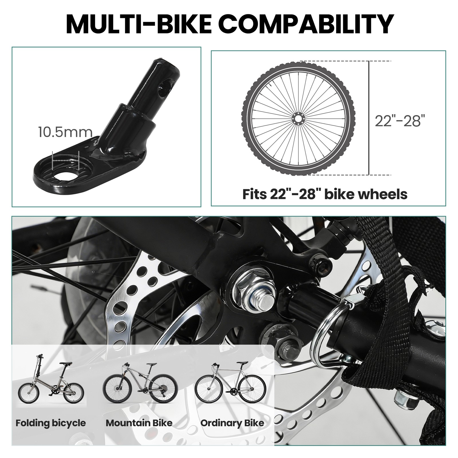 Soozier Bike Cargo Trailer with Quick Release 16" Wheels, Gray