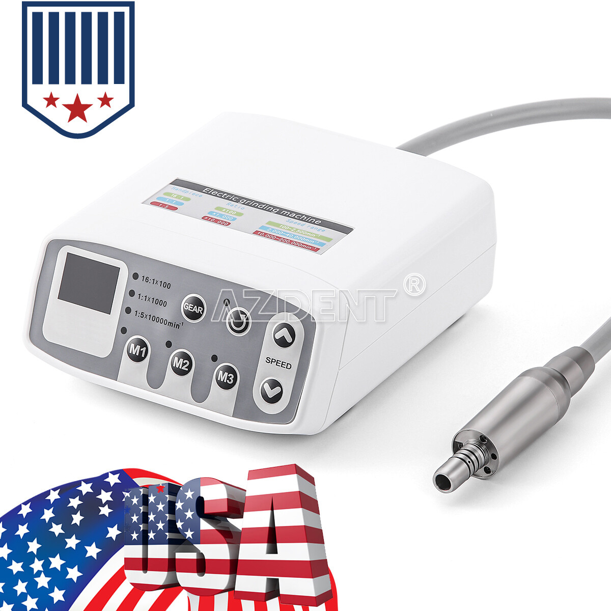 AZDENT Dental Electric LED Brushless Micro Motor/1:1/1:5 1:4.2 LED Handpiece