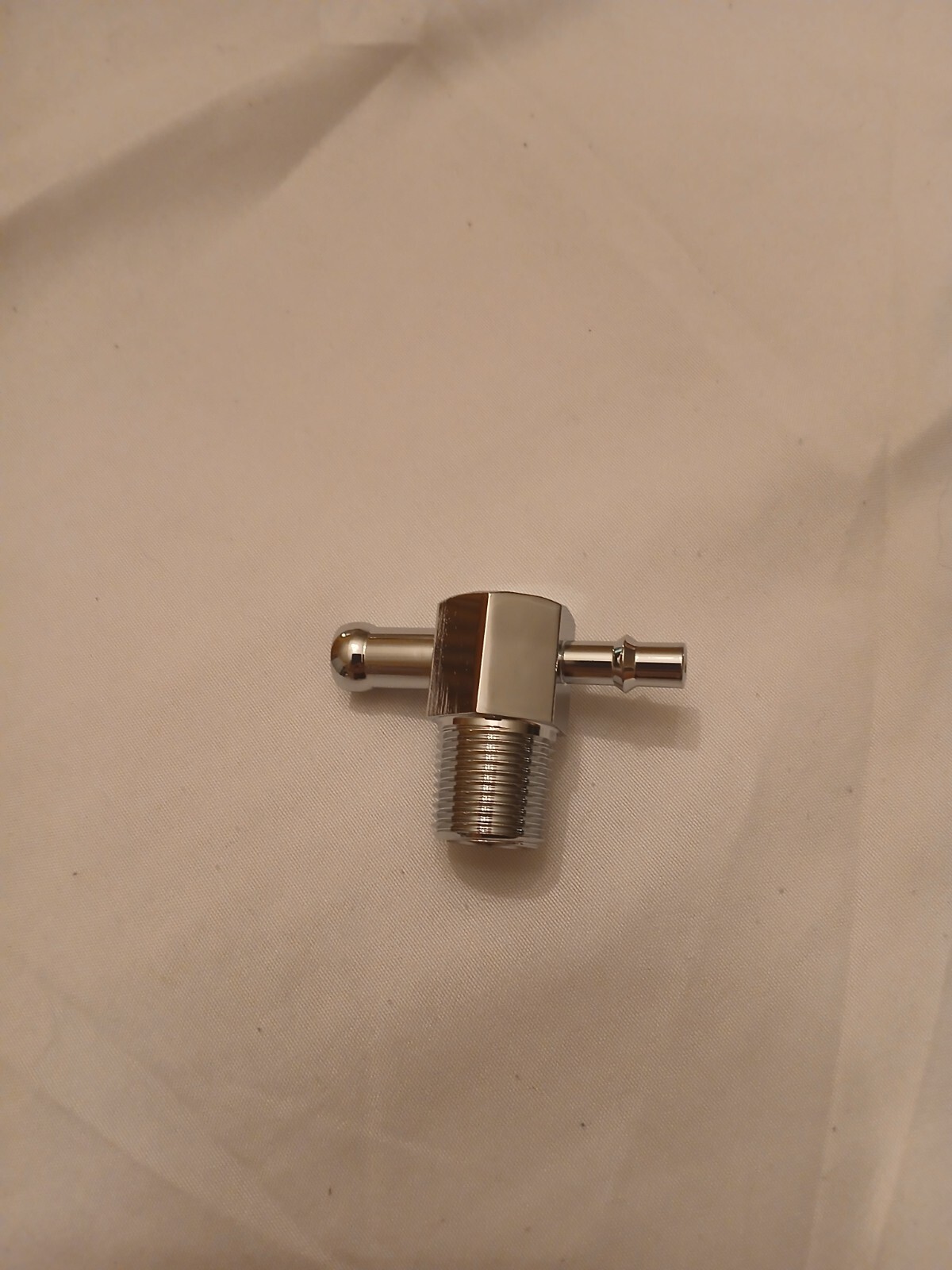 CHROME ALUM VACUUM INTAKE MANIFOLD "T" FITTING 3/8" NPT 1/4"&3/8" HOSE BARD