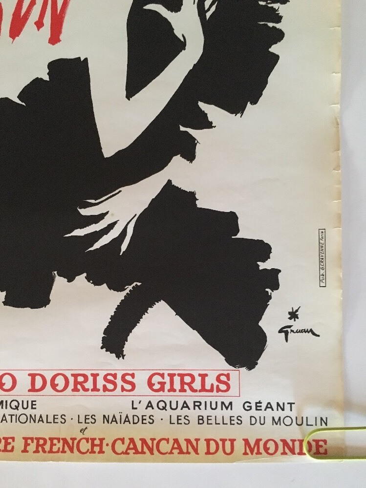Gruau Frou Frou Moulin Rouge Original Vintage Poster Advertisement French pin-up