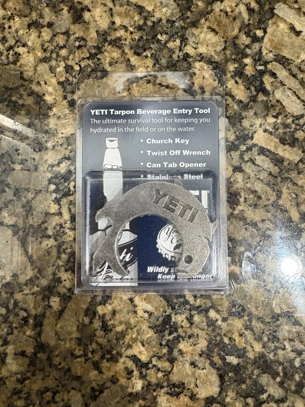 Yeti Tarpon Beverage Entry Tool Church Key Twist Off Can Tab Bottle Opener (New)