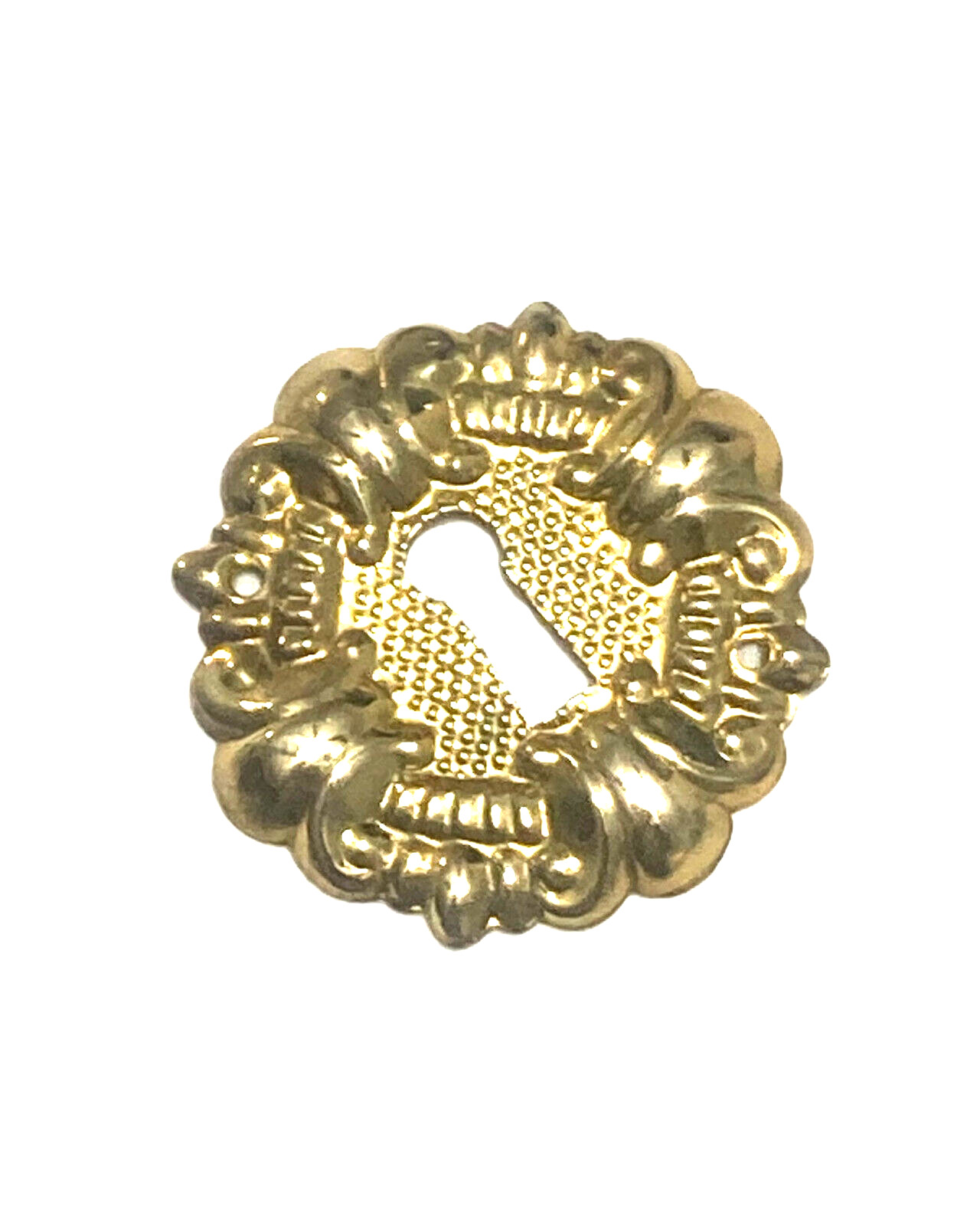 Keyhole Cover Bright Brass For Drawers Doors 1 3/4 In Wide