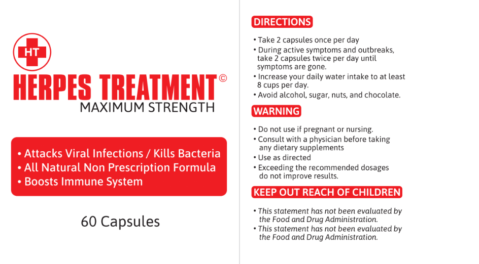 Tratamiento curar cura del HERPES-100% NATURAL-60 CÁPSULAS -Dr. Sebi
