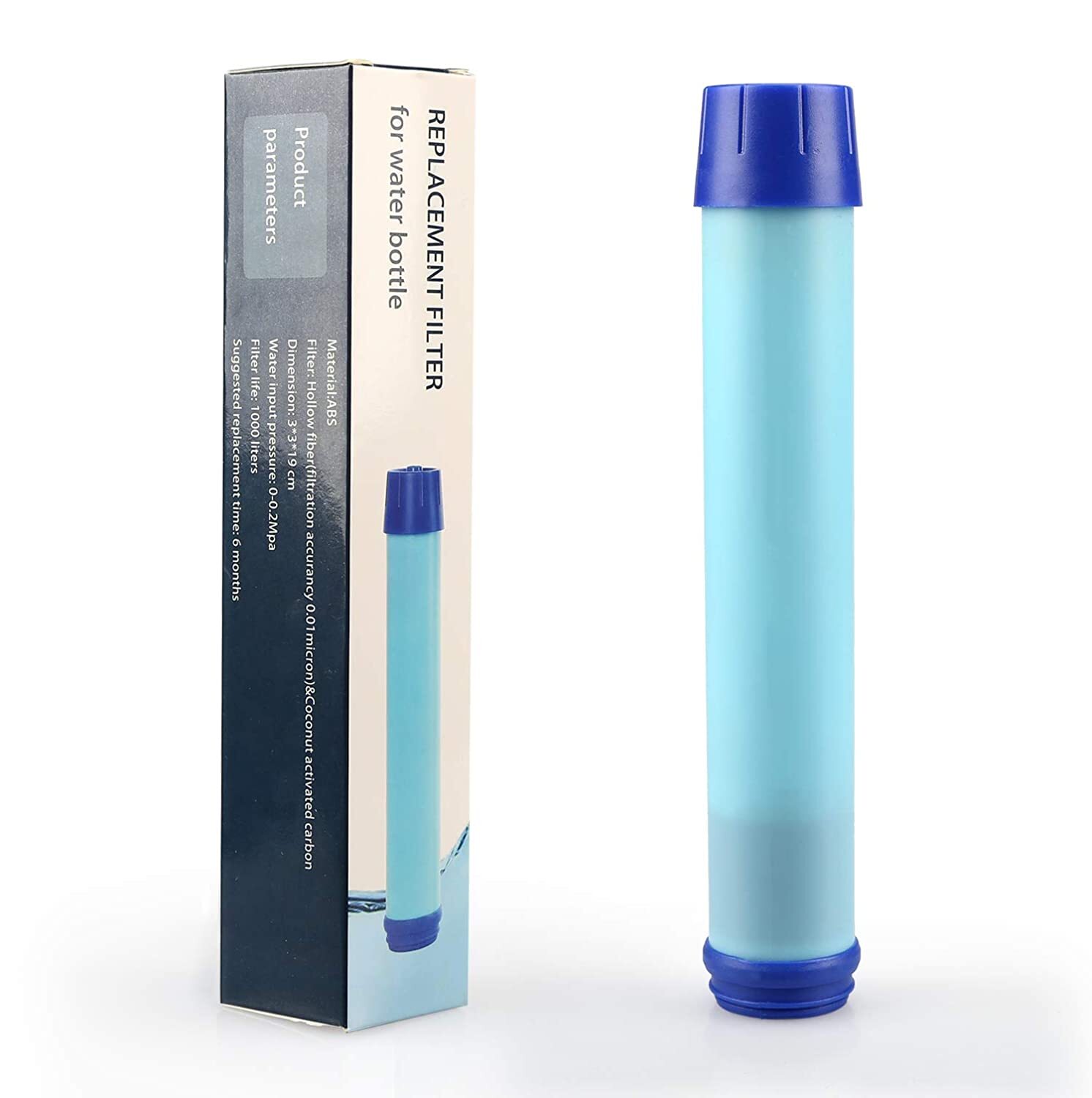 Outdoor Water Filter Straw Bottle, Personal Water Filtration, Emergency Survival