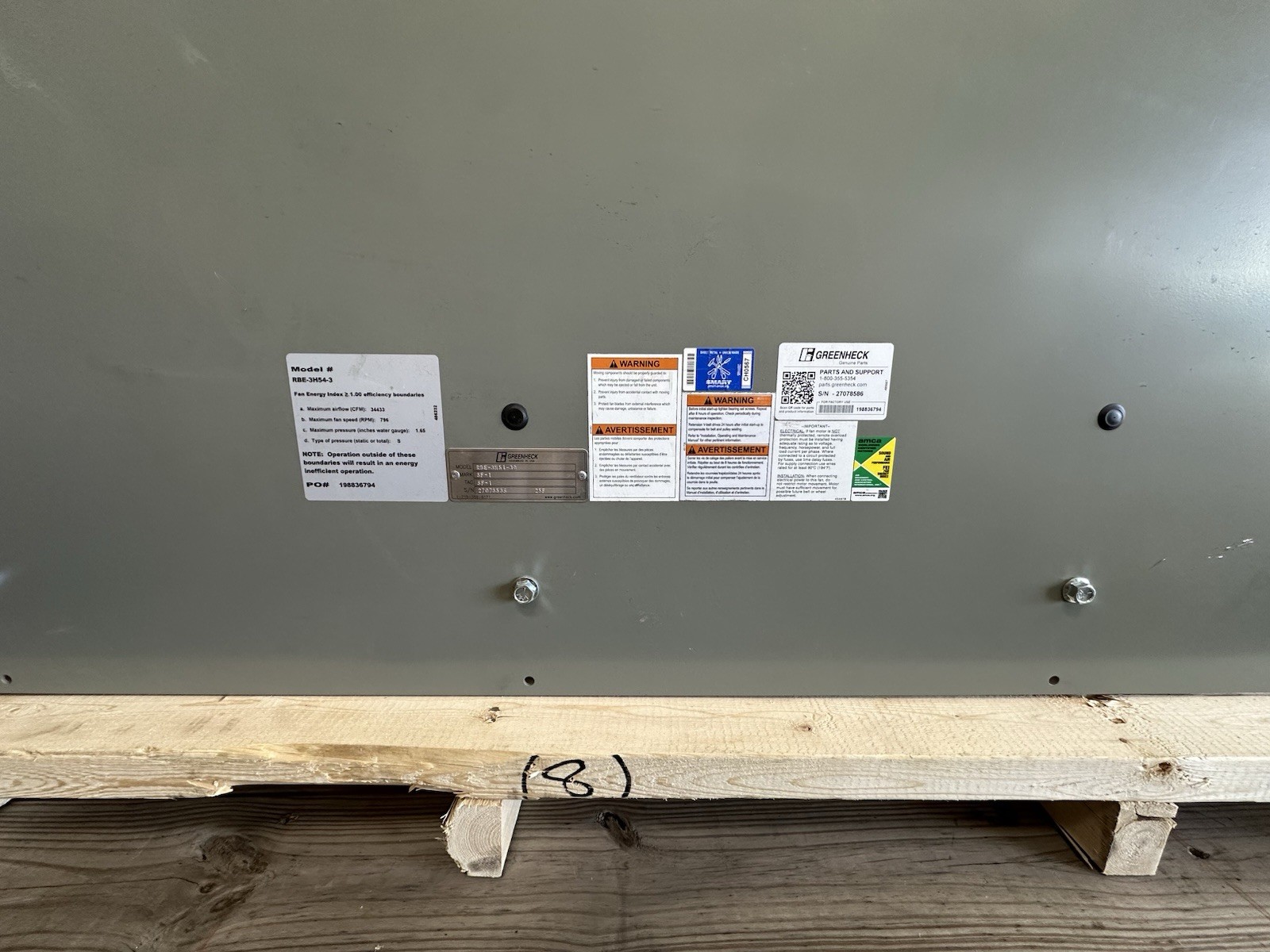 Greenheck RBE-3H54-30 Propeller Hooded Roof Belt Drive Upblast Fan w/ Damper