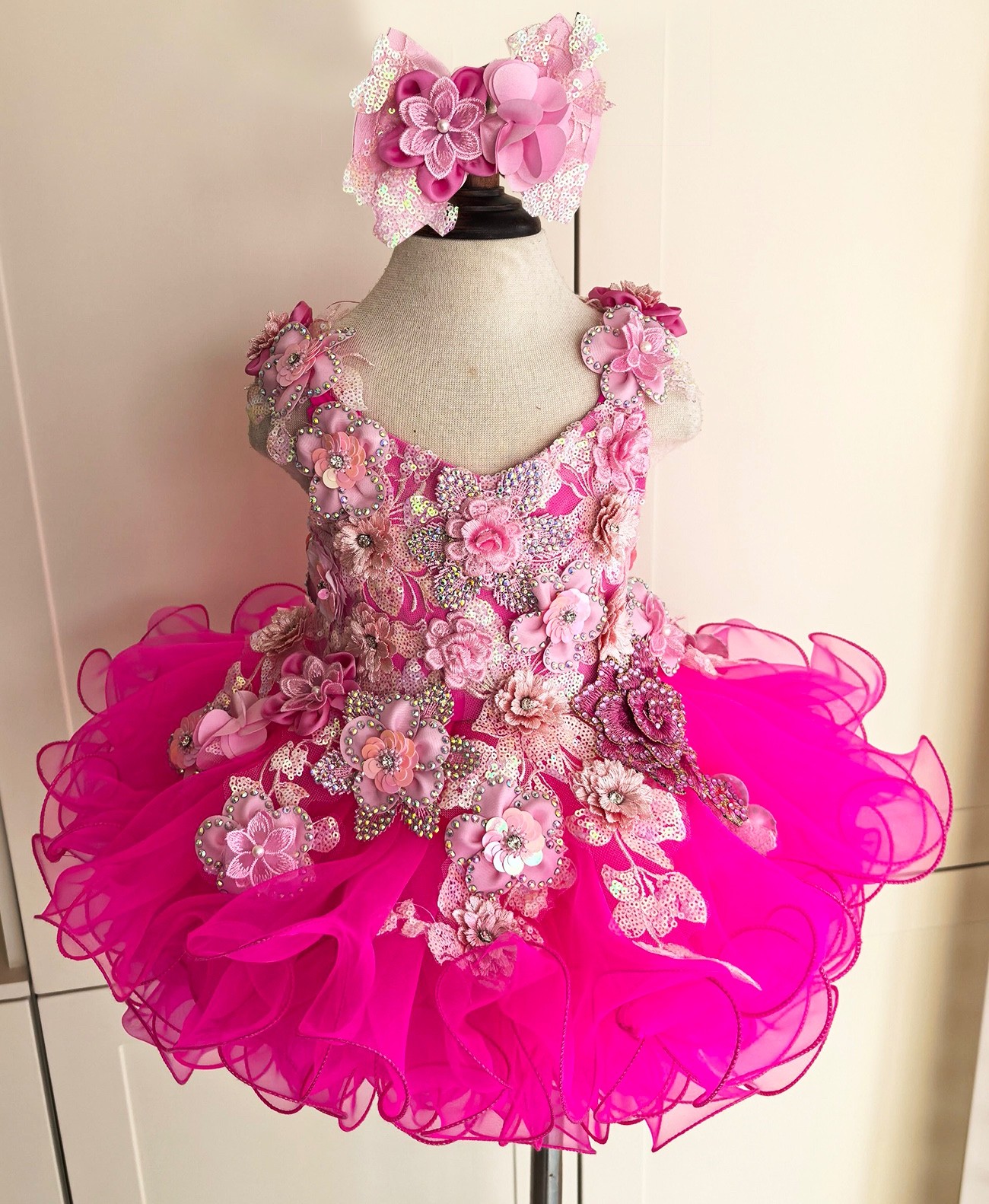 Jenniferwu Infant Toddler Baby Girl Handmade Beaded Birthday Princess Dress