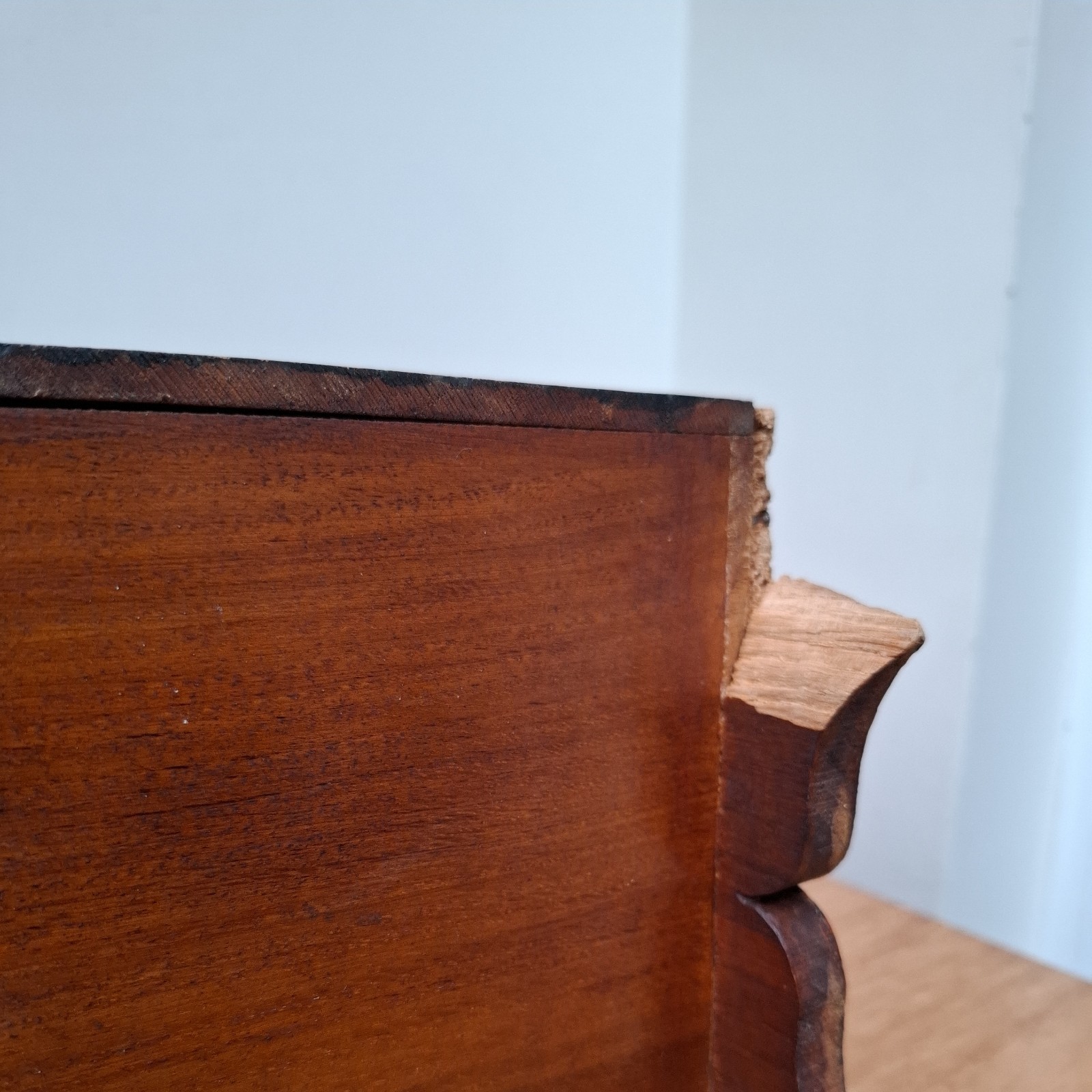 Vintage Antique Edwardian Arts and Crafts Wooden Smokers Cabinet 2 Drawers 32cm