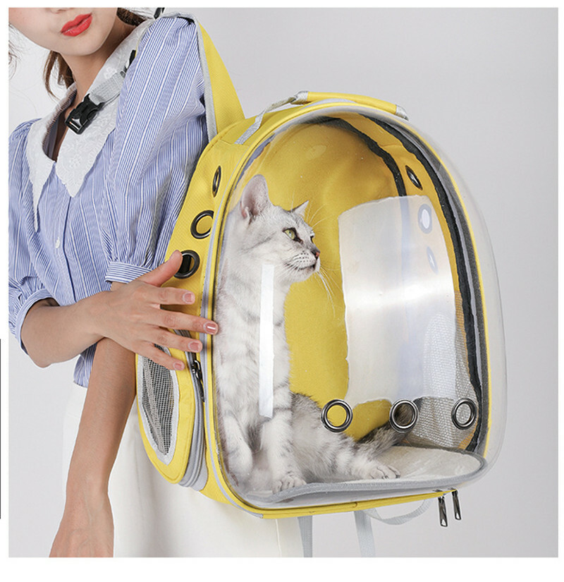 Portable Pet Carrier Bag Breathable Cat Dog Outdoor Travel Transparent Backpack