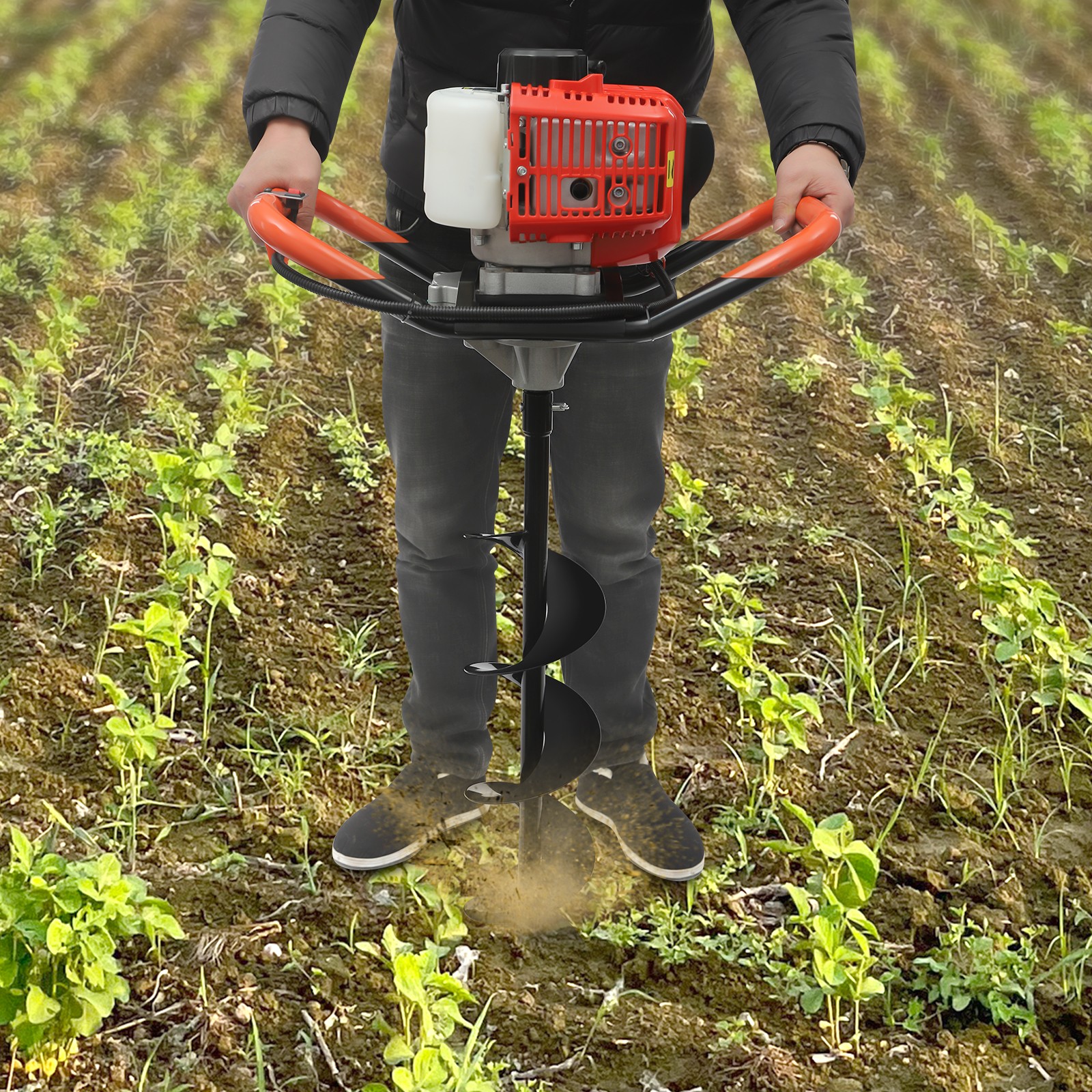 2.3HP Earth Auger Post Hole Digger Drill Machine Kit, New