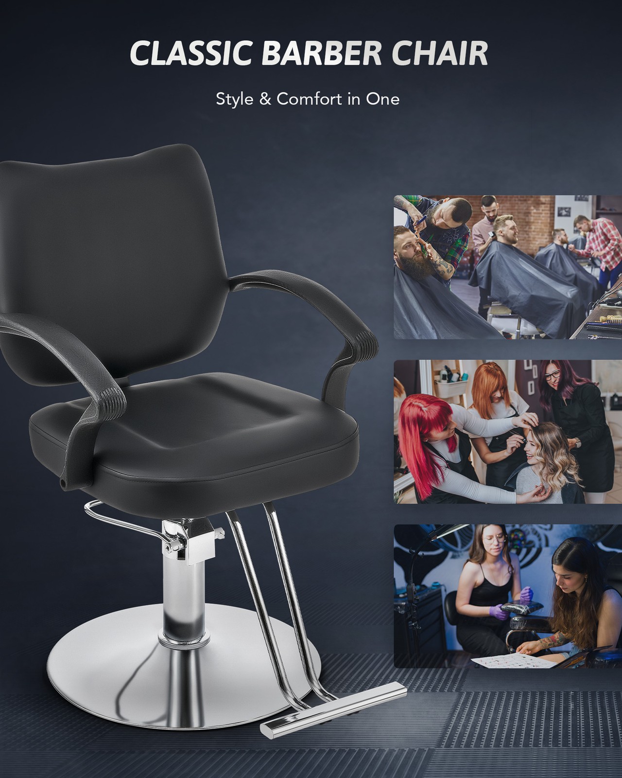 Artist hand Barber Chair Recline Hydraulic Salon Spa Beauty Equipment heavy Duty