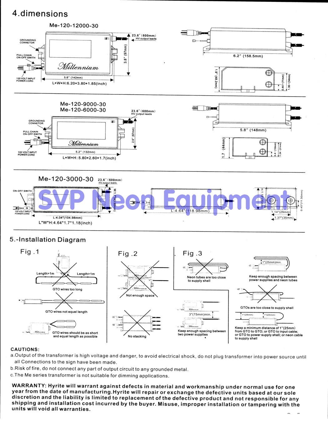 NeonPro TWIN, ME-120-9000-30 NEON SIGN TRANSFORMER POWER SUPPLY NEW UL LISTED
