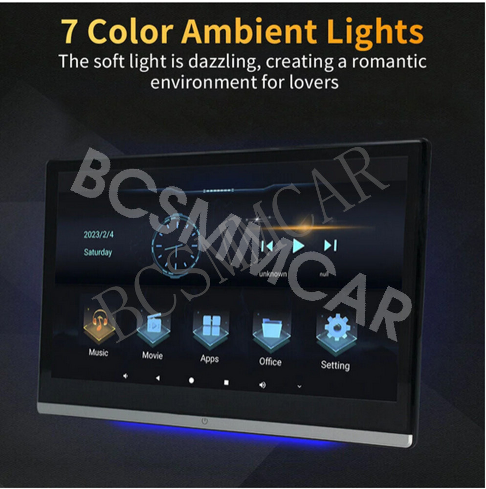 Car Headrest Monitor Touch Screen Video Music TV Player Dual HMDI For Rear Seat