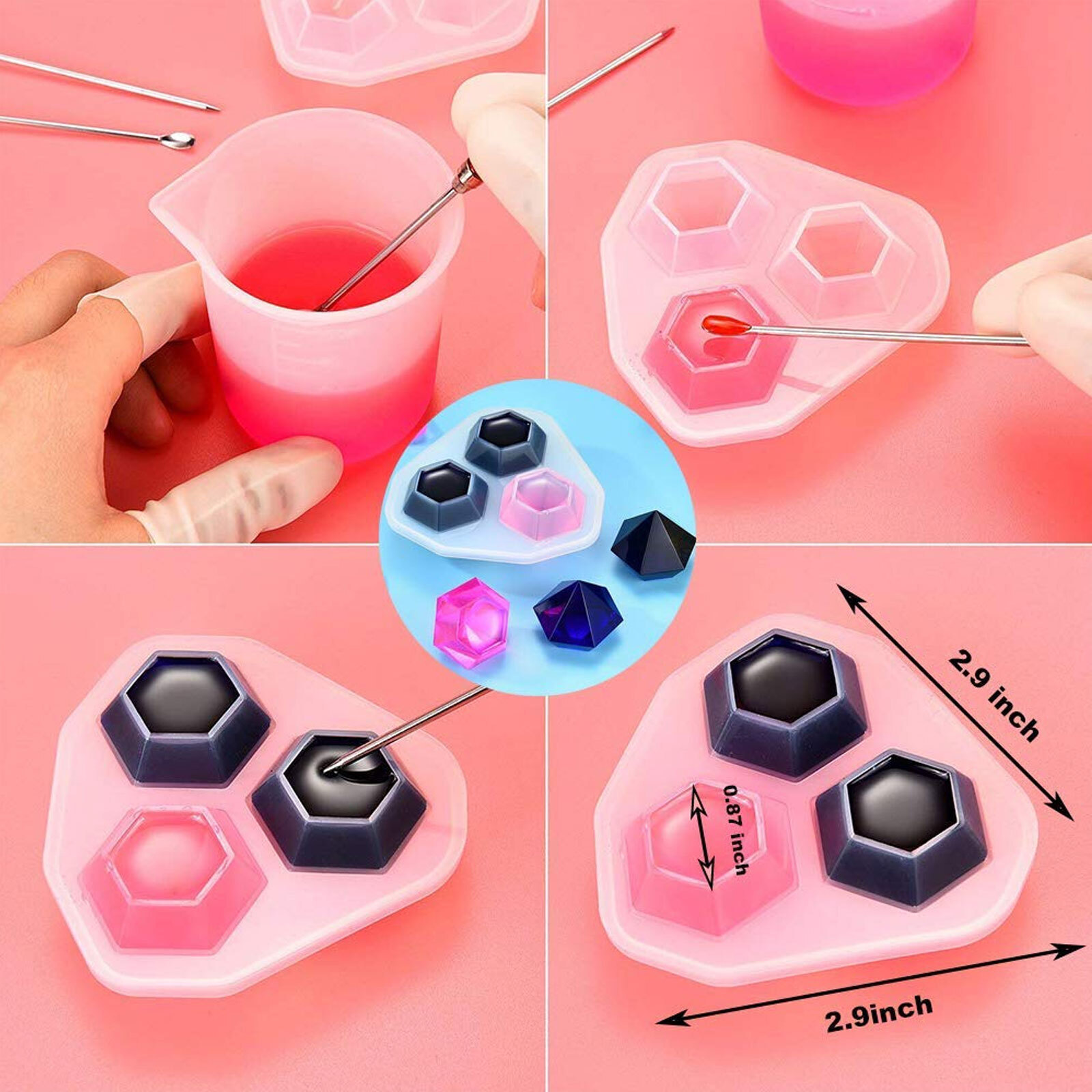 229pcs Resin Casting Silicone Molds Epoxy Spoon Kit Jewelry Making Pendant Craft