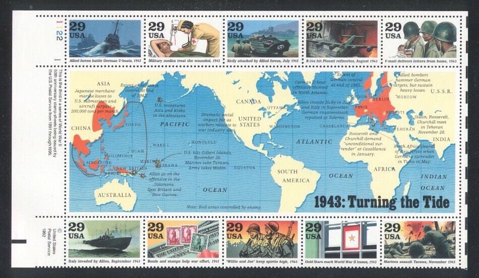 1993 U.S. COMMEMORATIVE YEAR SET *90 STAMPS* INCL WWII SHEET & AIRMAIL MINT-NH