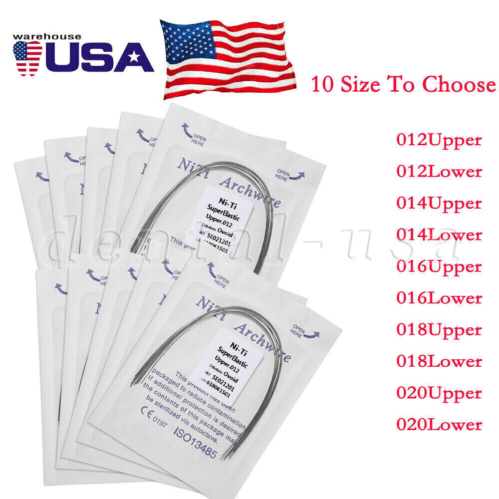 Dental Ortho Super Elastic Niti Arch Wire Round Ovoid Form for Bracket Braces CE