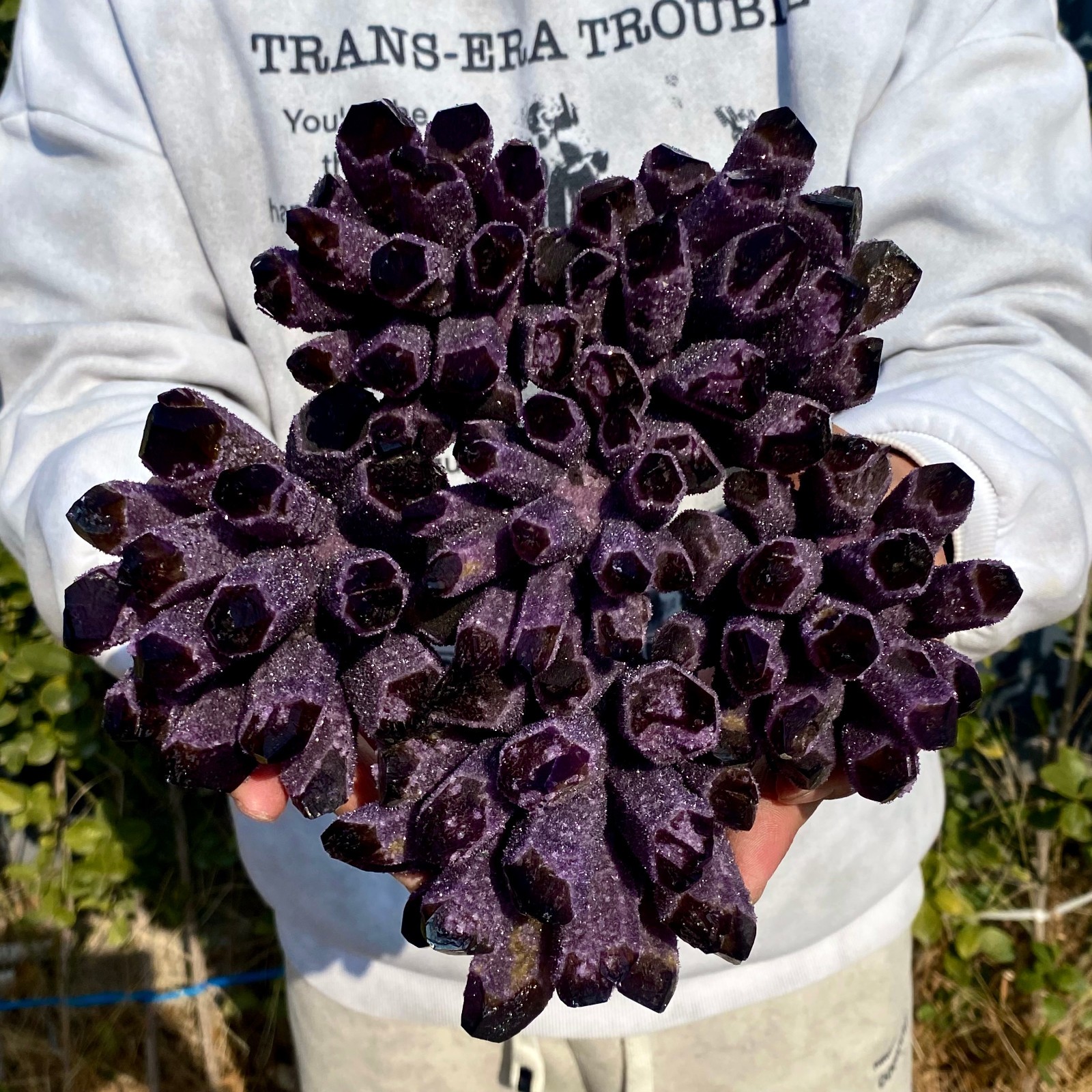 6.34LB New find purple Phantom Quartz Crystal Cluster mineral samples healing