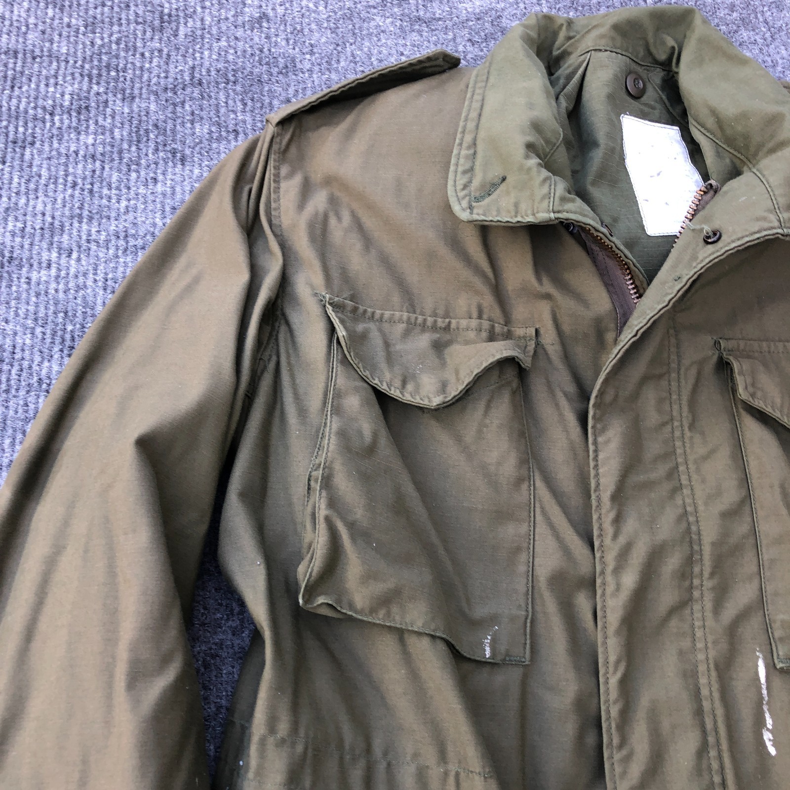 US Military Jacket Men Medium Regular OG 107 Field Coat Cold Weather Paint