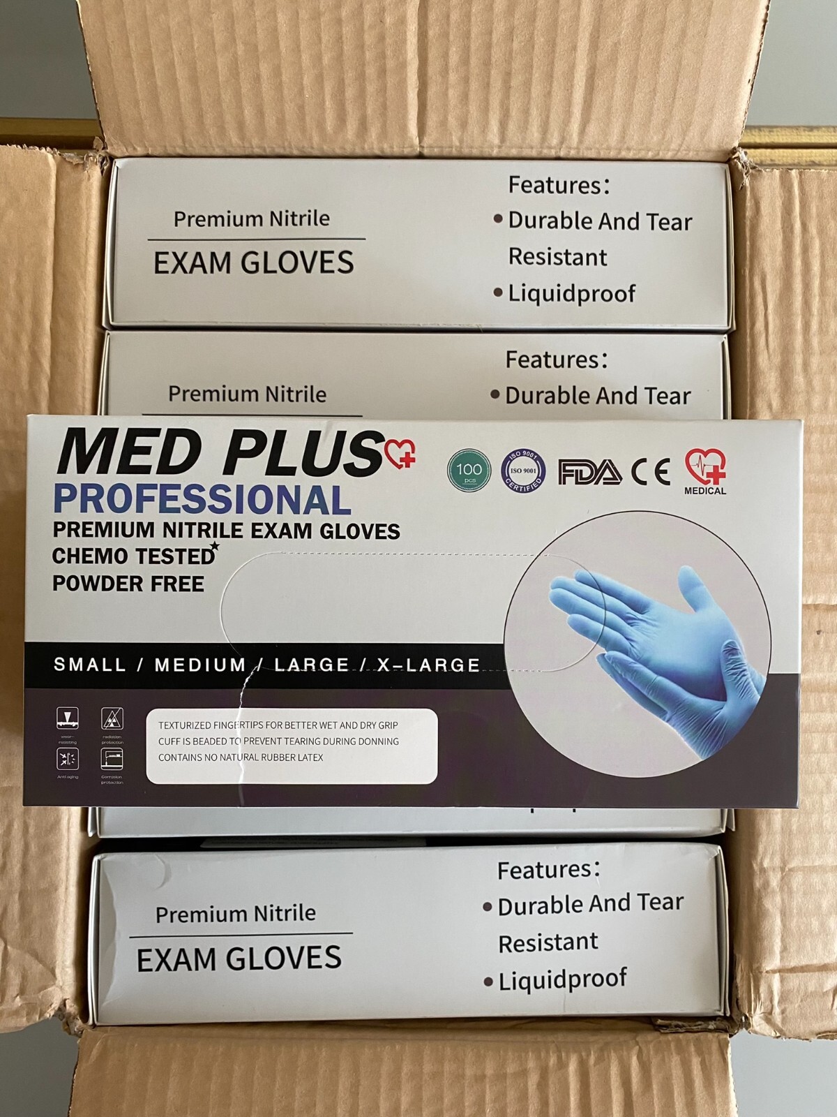 1000 Med Plus© Nitrile Exam Gloves Chemo-Rated (Powder Free Vinyl Latex) Medical