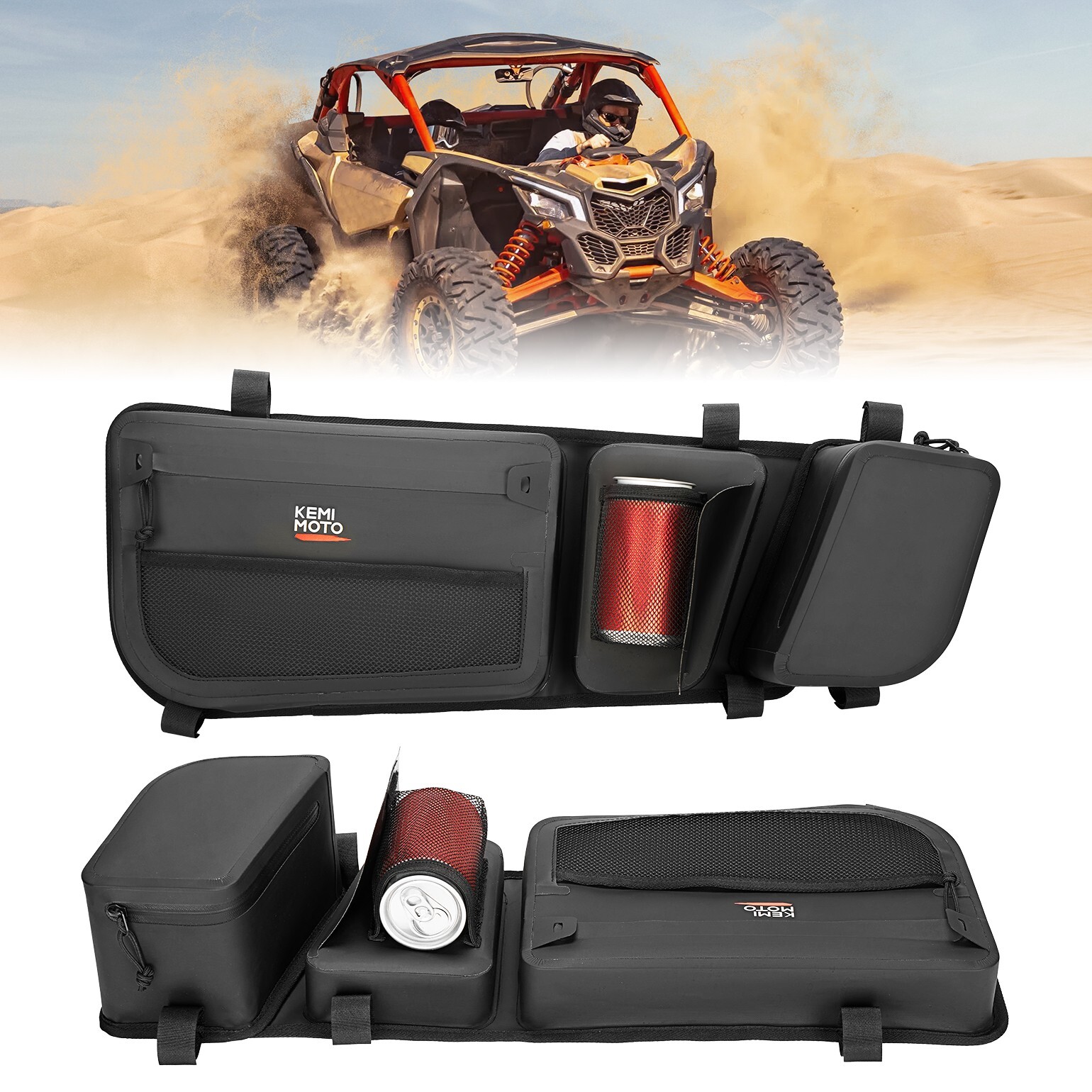 Upgraded TPU UTV Door Storage Bags w/ Knee Pad For Can Am Maverick X3 2017-2025