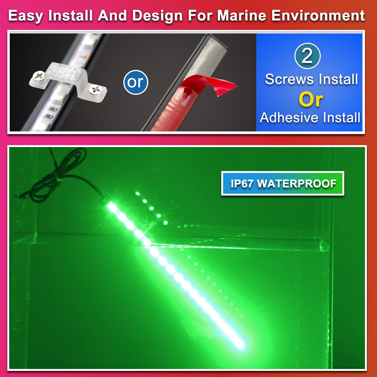 LED Navigation Light, Red and Green Marine Lights for Boats, Bow Lights